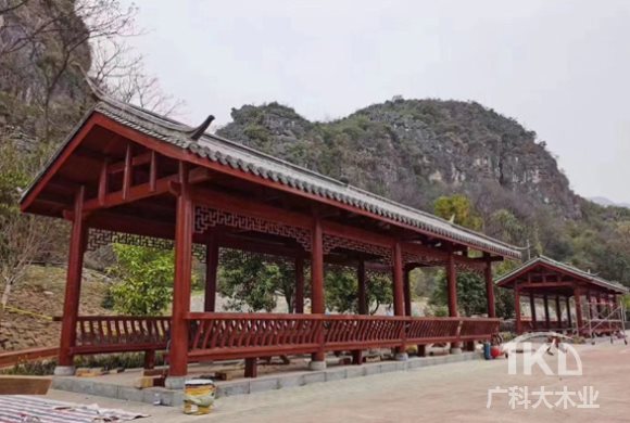 古典碳化木走廊 北京碳化木長廊施工
